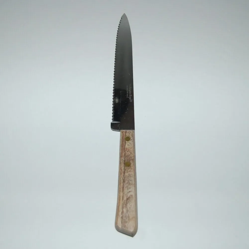 Washington Forge USA Bread Knife Serrated Stainless Steel Wood Handle Vintage